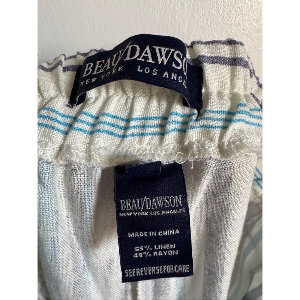 Beau Dawson LA NY Womens Linen Striped Drawstring Pants sz M Beach Casual Boho - Picture 7 of 7